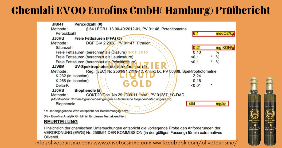 Ernte 2021/ 2022 Phönizier Liquid Gold - CHEMLALI Natives Olivenöl Extra Virgin 750 ml niedriger Säuregehalt